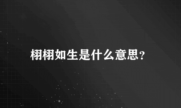 栩栩如生是什么意思？