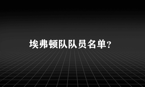 埃弗顿队队员名单？