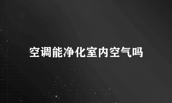 空调能净化室内空气吗