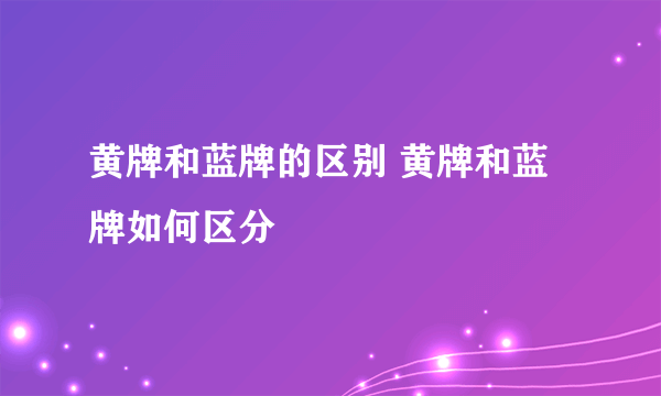 黄牌和蓝牌的区别 黄牌和蓝牌如何区分