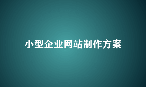 小型企业网站制作方案