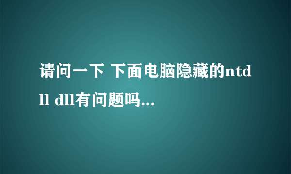 请问一下 下面电脑隐藏的ntdll dll有问题吗？有图 请告诉指点一下。