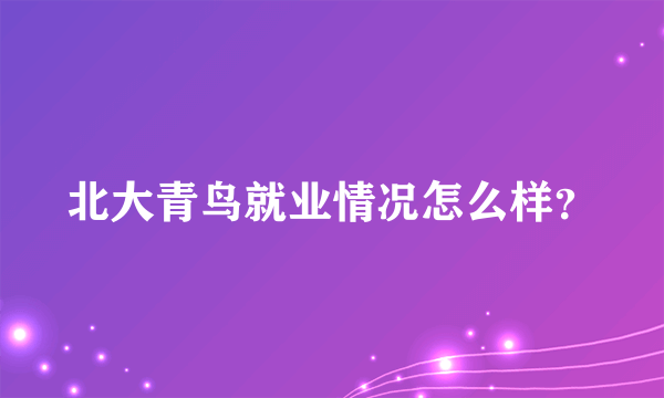 北大青鸟就业情况怎么样？