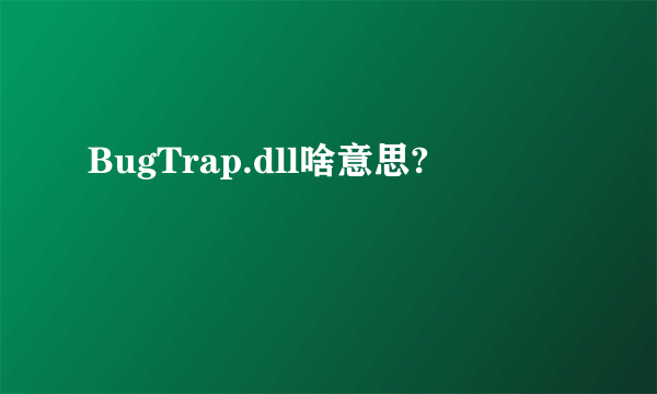 BugTrap.dll啥意思?