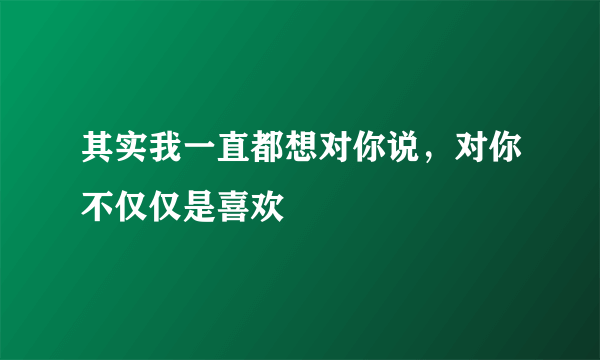 其实我一直都想对你说，对你不仅仅是喜欢