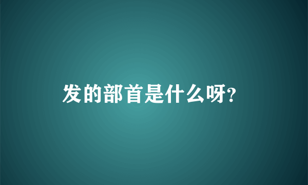 发的部首是什么呀？