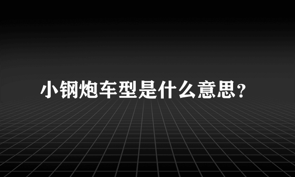 小钢炮车型是什么意思？