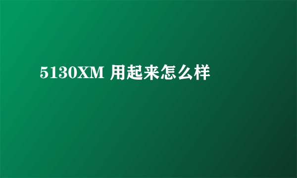 5130XM 用起来怎么样