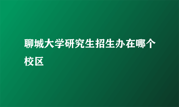 聊城大学研究生招生办在哪个校区