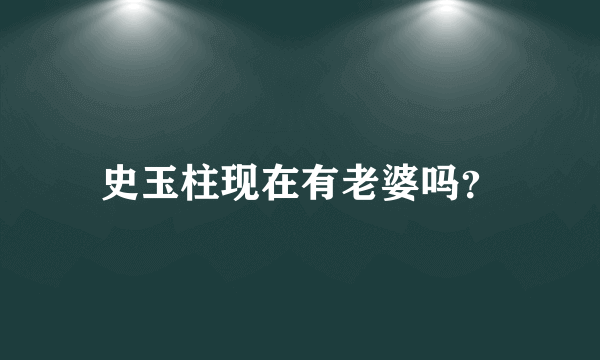 史玉柱现在有老婆吗？