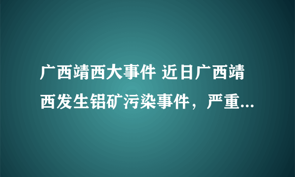 广西靖西大事件 近日广西靖西发生铝矿污染事件，严重影响了当地村民的生活环境，村民强烈表示不满，引发了纠纷，请问相关企业要为铝矿污染承当怎样的法律责任呢？村名怎样维护自己的合法权益？
