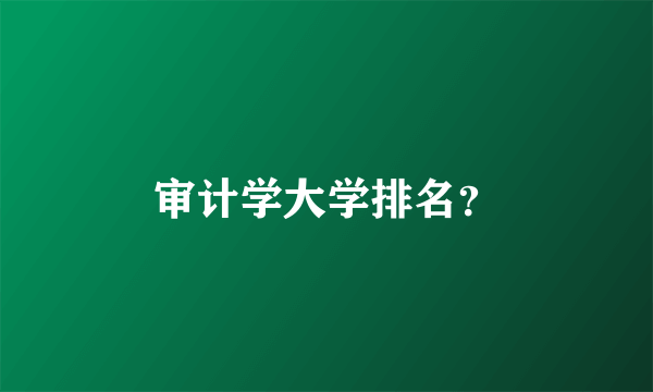 审计学大学排名？