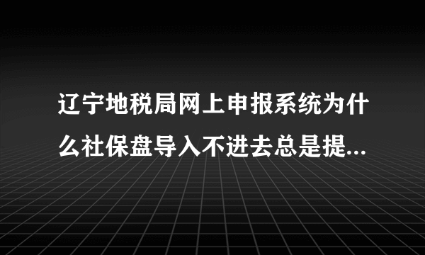 辽宁地税局网上申报系统为什么社保盘导入不进去总是提示网页上有错误