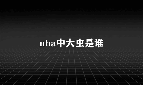 nba中大虫是谁