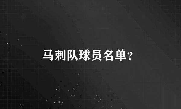 马刺队球员名单？