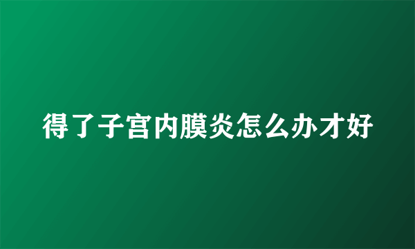 得了子宫内膜炎怎么办才好