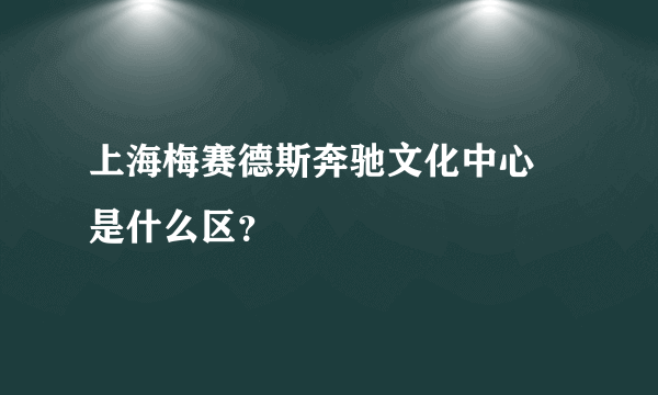 上海梅赛德斯奔驰文化中心 是什么区？