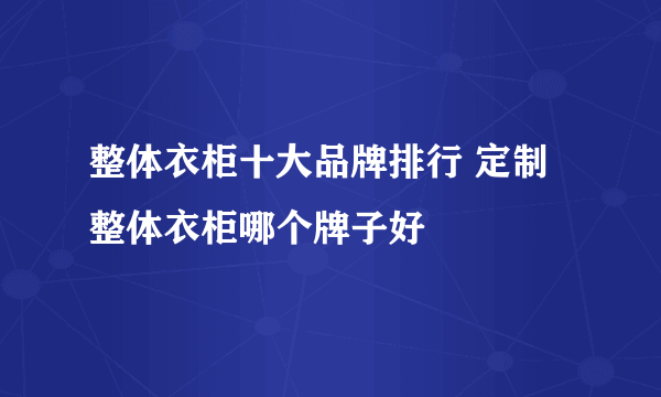 整体衣柜十大品牌排行 定制整体衣柜哪个牌子好