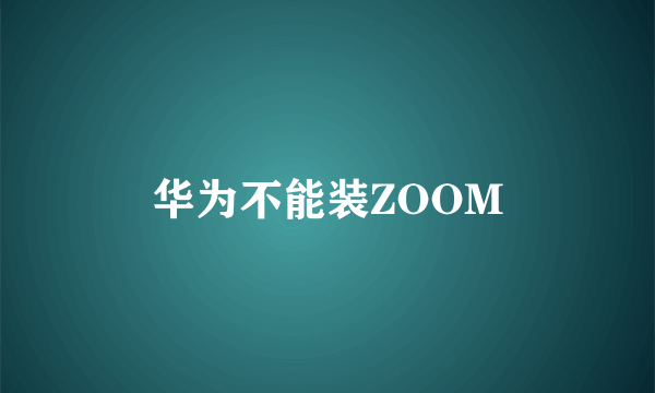 华为不能装ZOOM