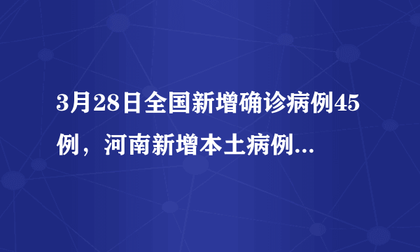 3月28日全国新增确诊病例45例，河南新增本土病例1例，目前的防控形势如何？