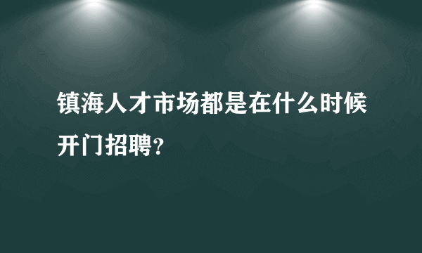 镇海人才市场都是在什么时候开门招聘？