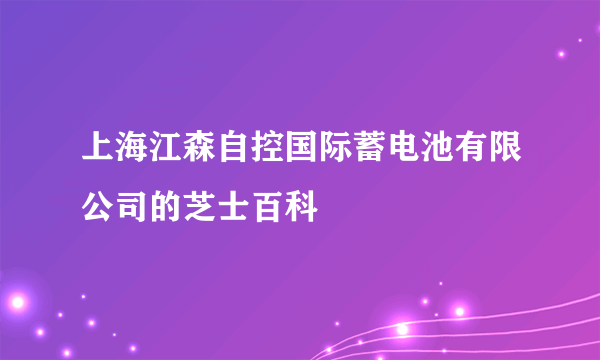 上海江森自控国际蓄电池有限公司的芝士百科