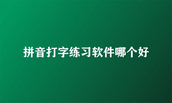 拼音打字练习软件哪个好