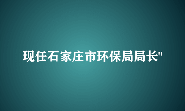 现任石家庄市环保局局长