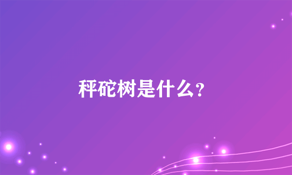 秤砣树是什么？