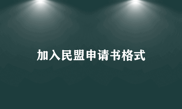 加入民盟申请书格式