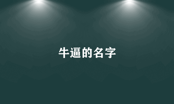 牛逼的名字