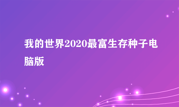 我的世界2020最富生存种子电脑版