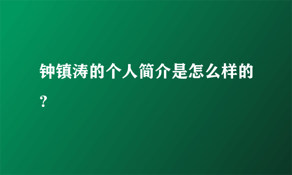 钟镇涛的个人简介是怎么样的？