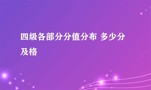 四级各部分分值分布 多少分及格