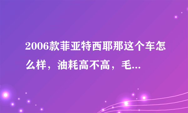 2006款菲亚特西耶那这个车怎么样，油耗高不高，毛病多不多？