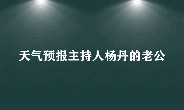 天气预报主持人杨丹的老公