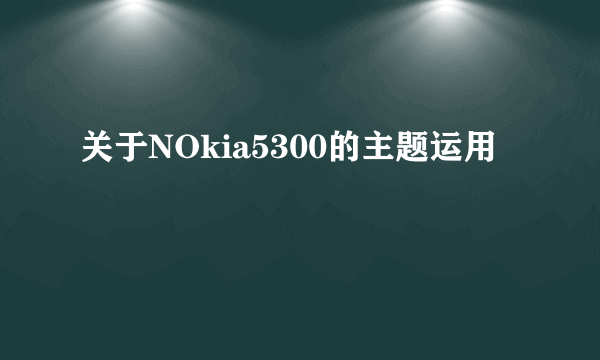 关于NOkia5300的主题运用