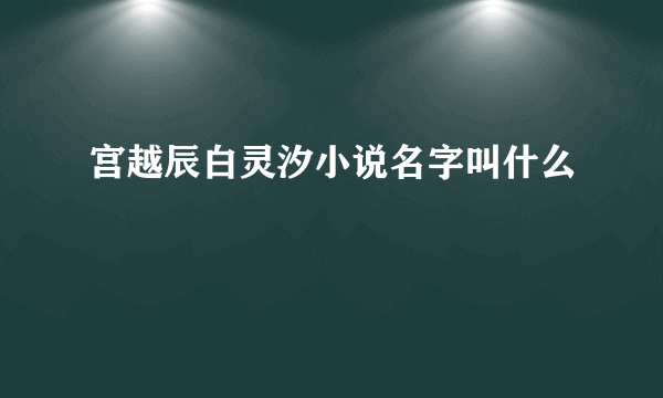 宫越辰白灵汐小说名字叫什么