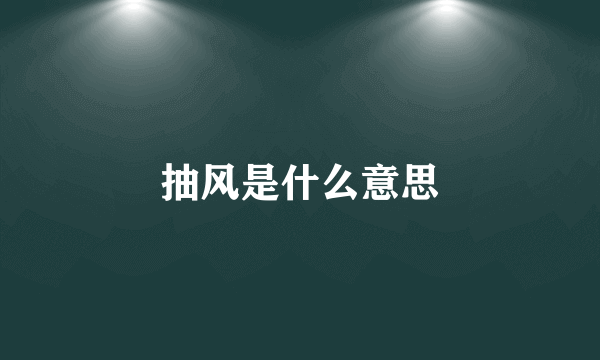 抽风是什么意思