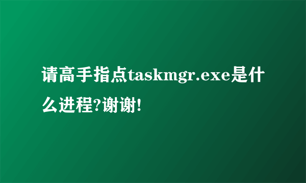 请高手指点taskmgr.exe是什么进程?谢谢!