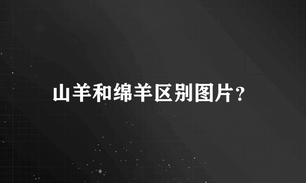 山羊和绵羊区别图片？