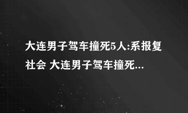 大连男子驾车撞死5人:系报复社会 大连男子驾车撞死5人，因投资失败报复社会