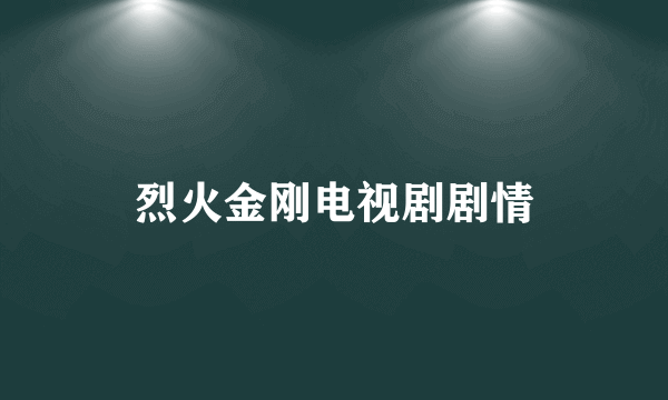 烈火金刚电视剧剧情