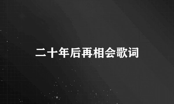 二十年后再相会歌词