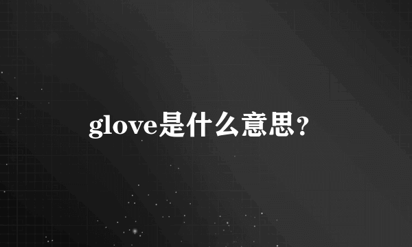 glove是什么意思？