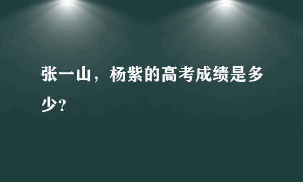 张一山，杨紫的高考成绩是多少？