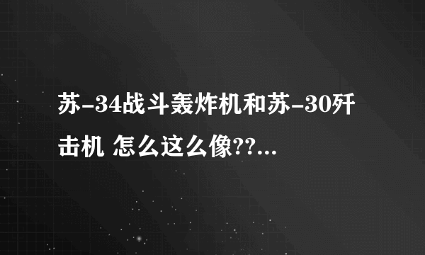 苏-34战斗轰炸机和苏-30歼击机 怎么这么像?? 它们有什么区别 而且轰炸机怎么这么像战斗机