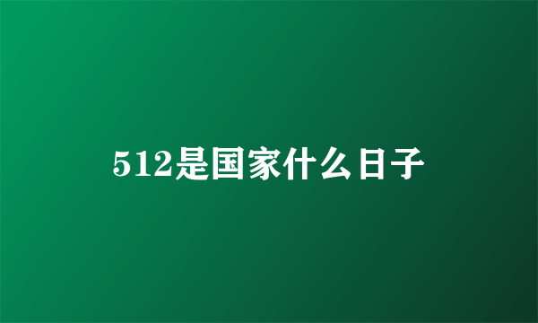 512是国家什么日子