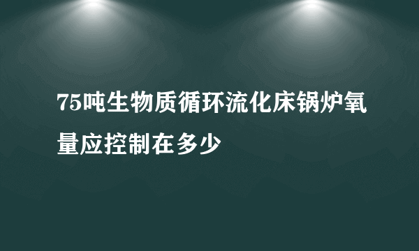 75吨生物质循环流化床锅炉氧量应控制在多少