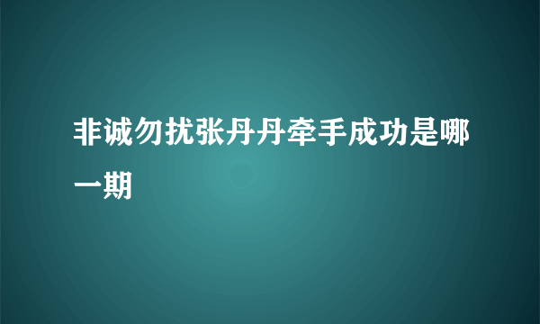 非诚勿扰张丹丹牵手成功是哪一期